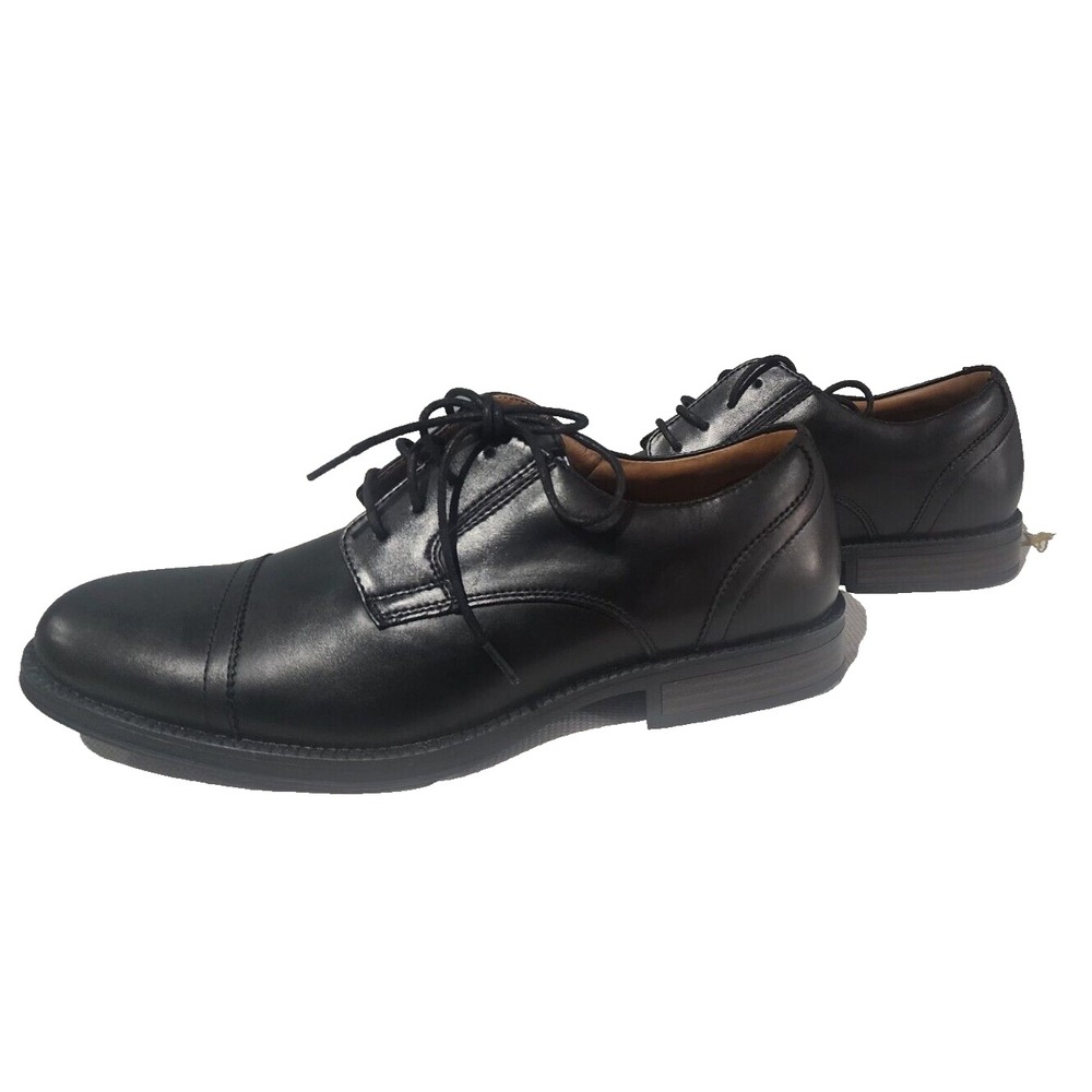 NEW George Men's‎ Dress Shoes Size 10.5 Branford Oxford Black Faux Leather